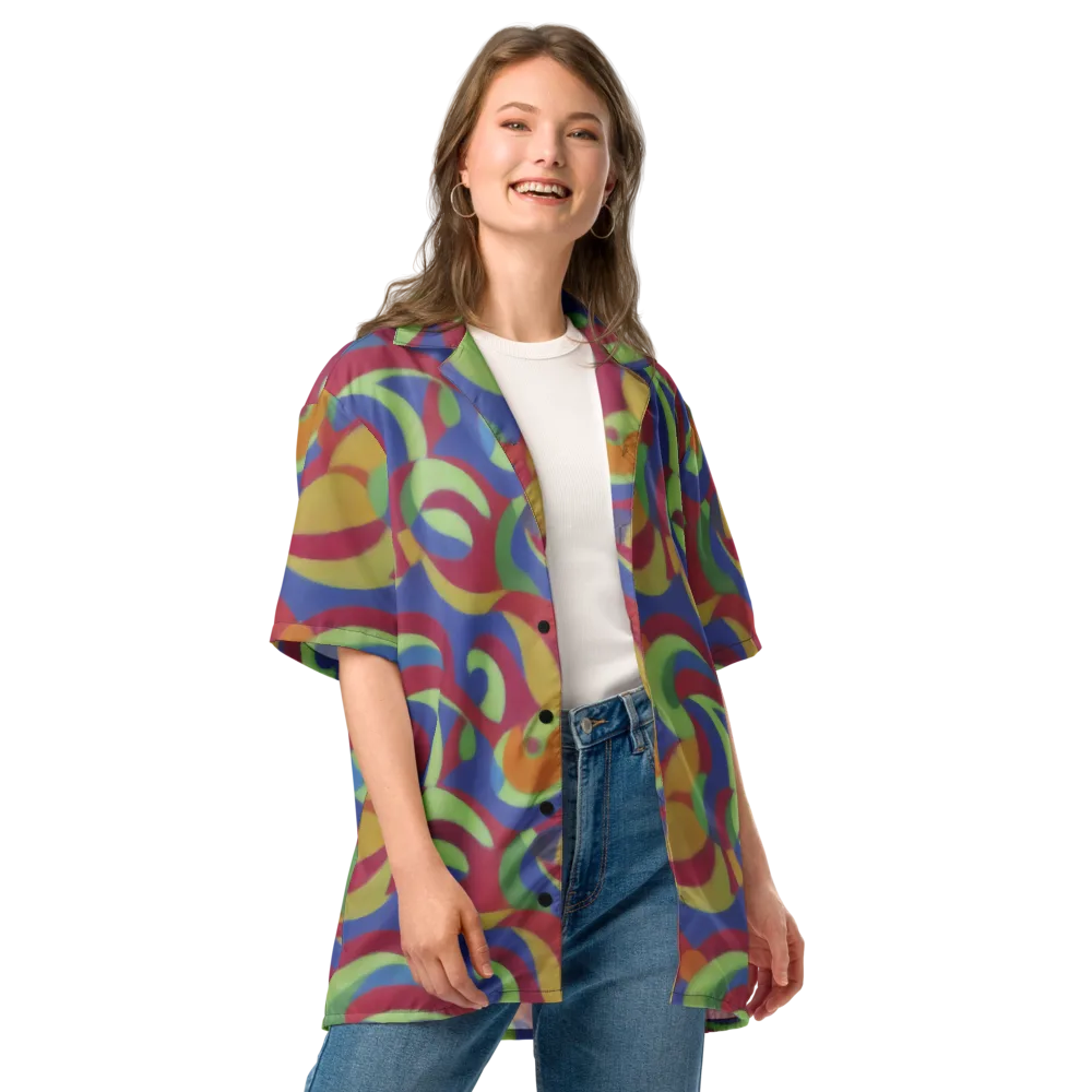 Chromatic Carousel on Button Shirt — Front