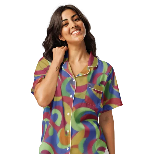 Chromatic Carousel on a Women's Short Sleeve Pajama Top