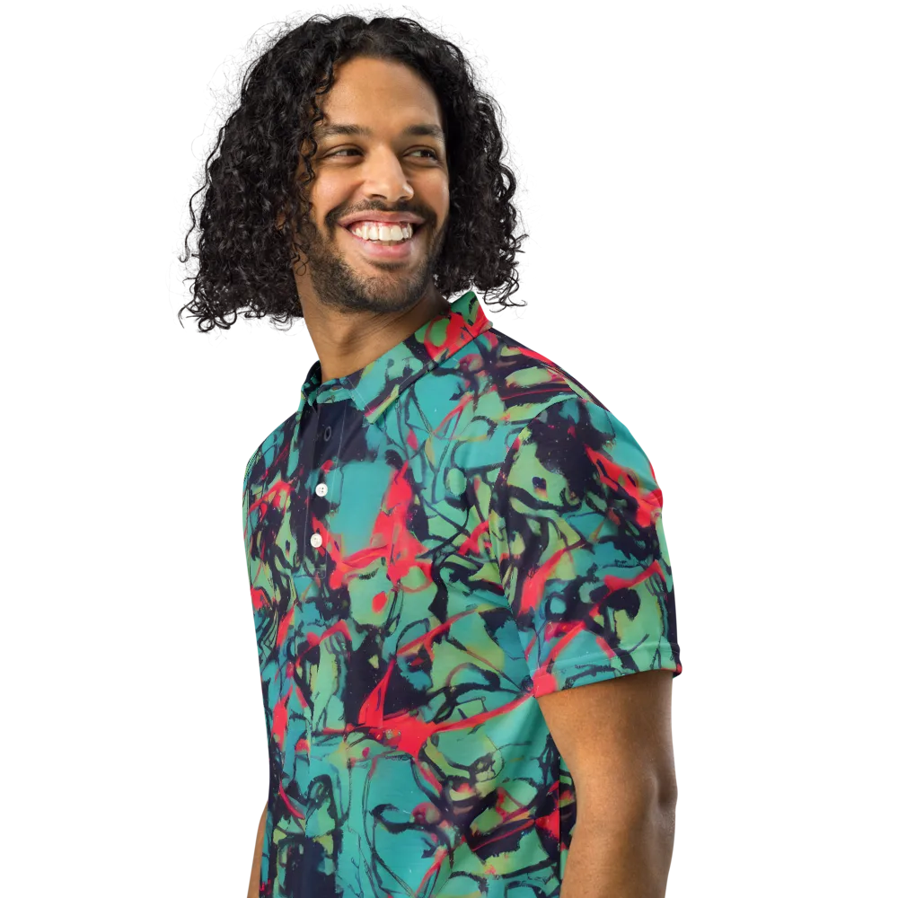 Ink Afterglow on Men's Slim Fit Polo Shirt — Left Front
