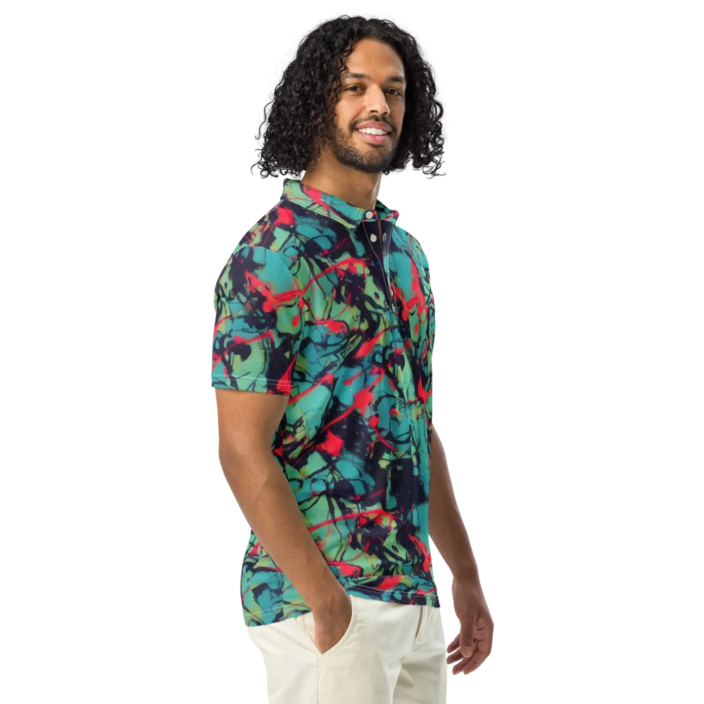 Ink Afterglow on Men's Slim Fit Polo Shirt — Right Front