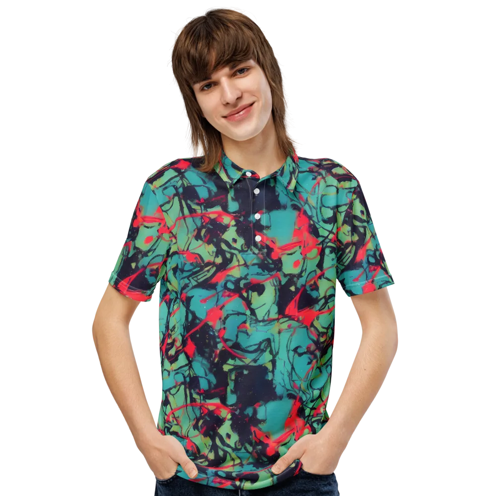 Ink Afterglow on Men's Slim Fit Polo Shirt — Front