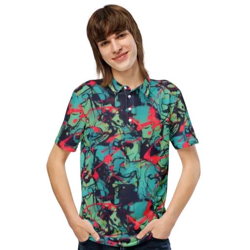 Ink Afterglow on a Men's Slim Fit Polo Shirt