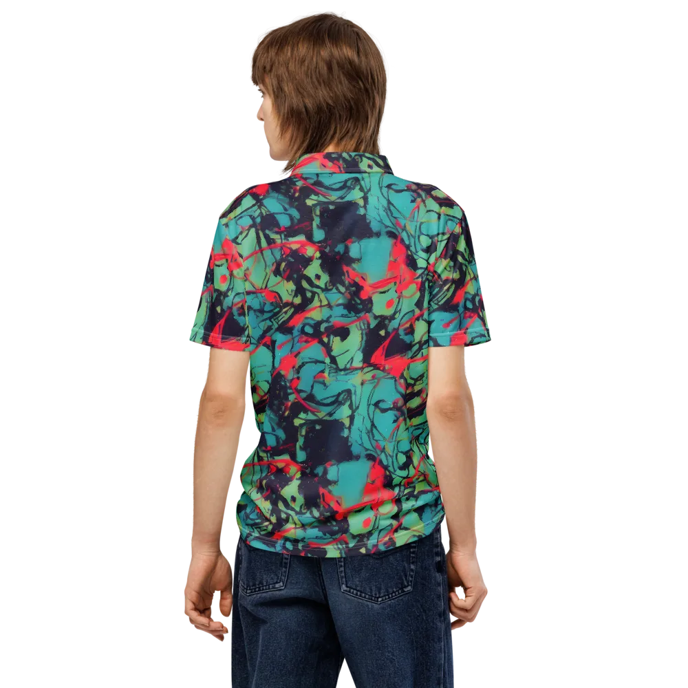 Ink Afterglow on Men's Slim Fit Polo Shirt — Back