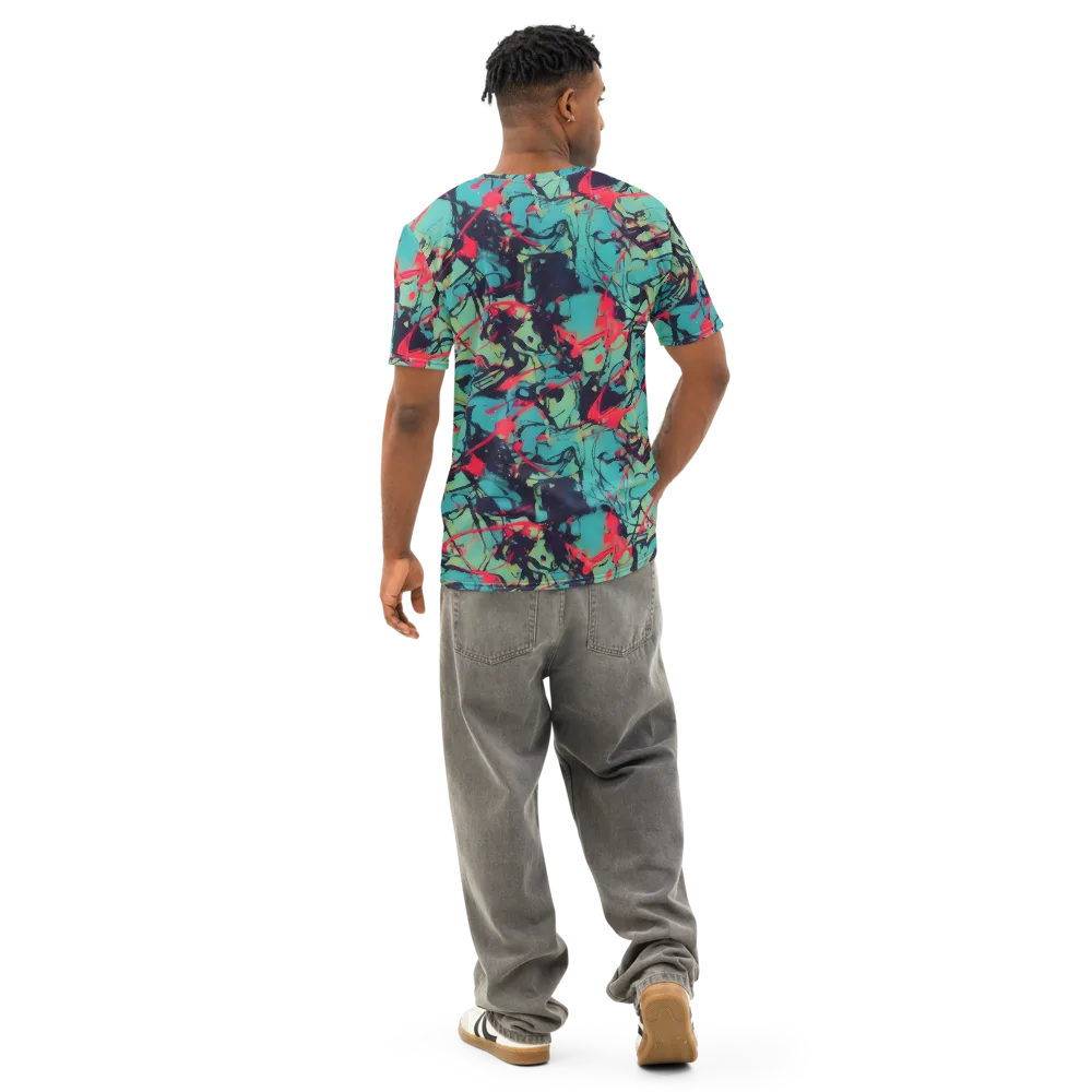 Ink Afterglow on Men's Cotton Crew Neck T-Shirt — Back