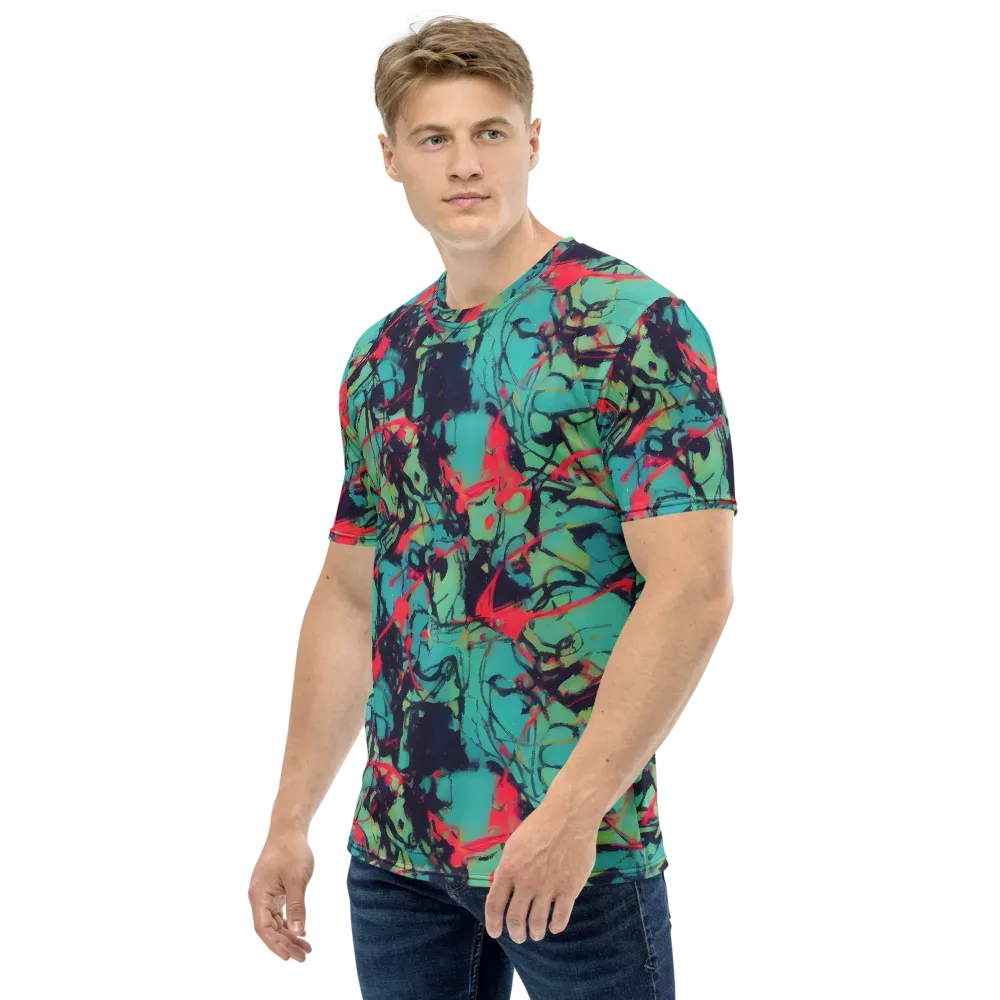 Ink Afterglow on Men's Crew Neck T-Shirt — Left