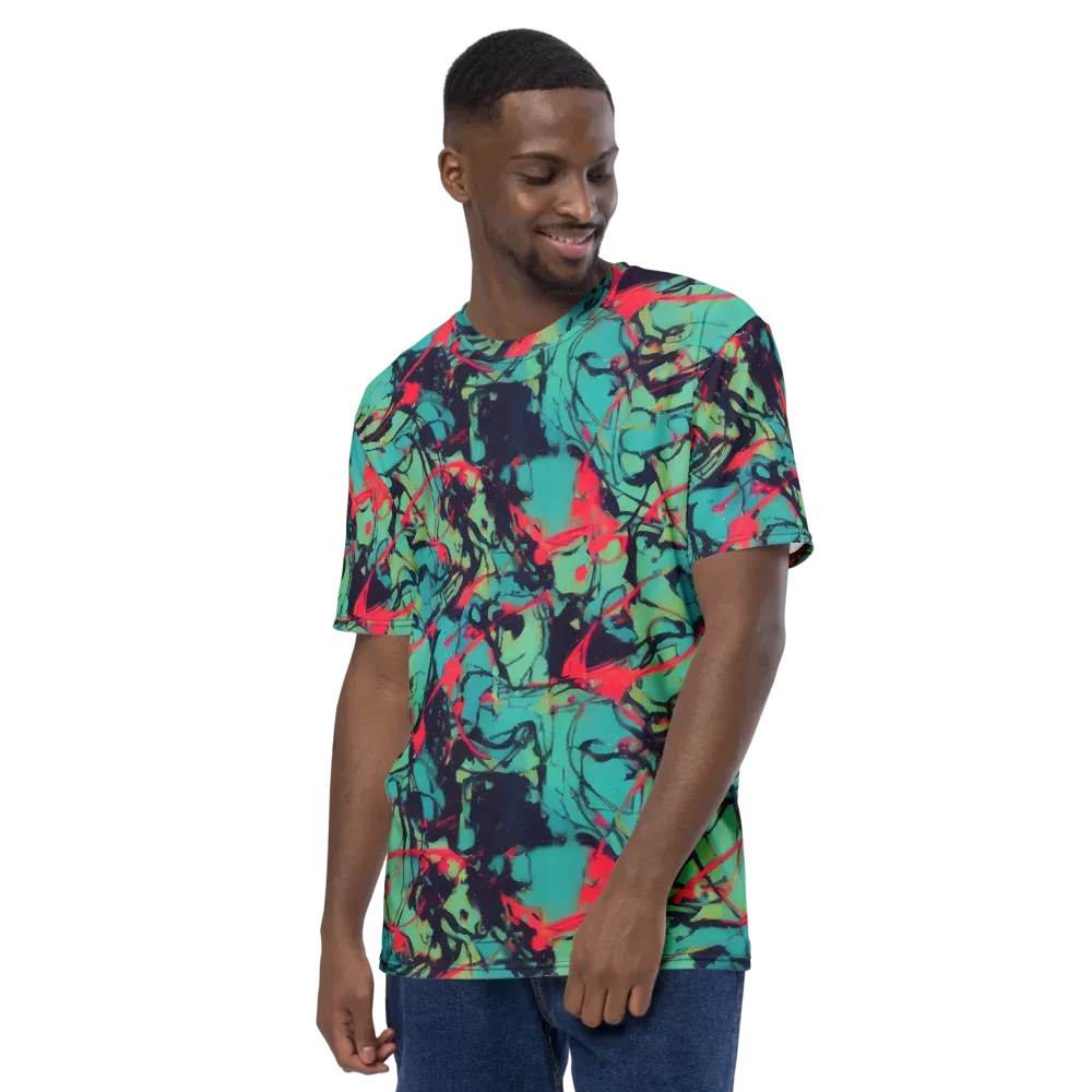 Ink Afterglow on Men's Crew Neck T-Shirt — Left