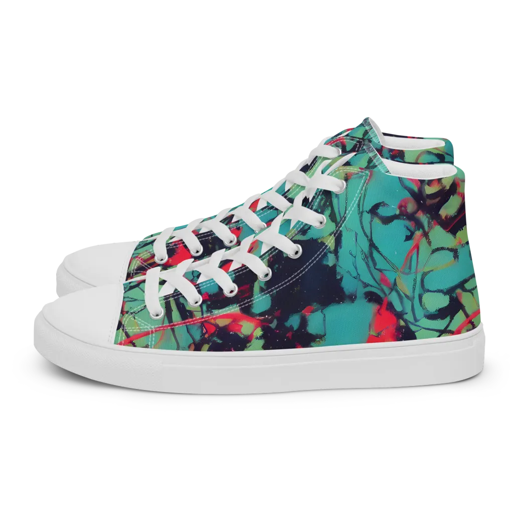 Ink Afterglow on Men's High Top Canvas Shoes — Left