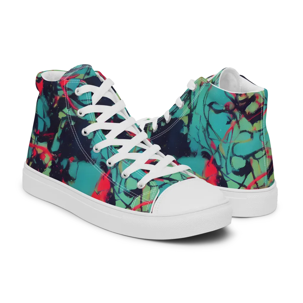 Ink Afterglow on Men's High Top Canvas Shoes — Right