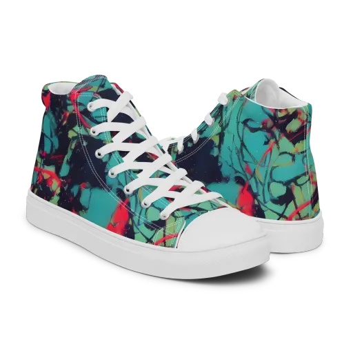 Ink Afterglow on a Men's High Top Canvas Shoes