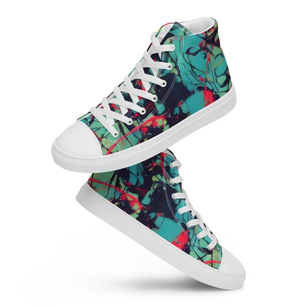 Ink Afterglow on Men's High Top Canvas Shoes — Front