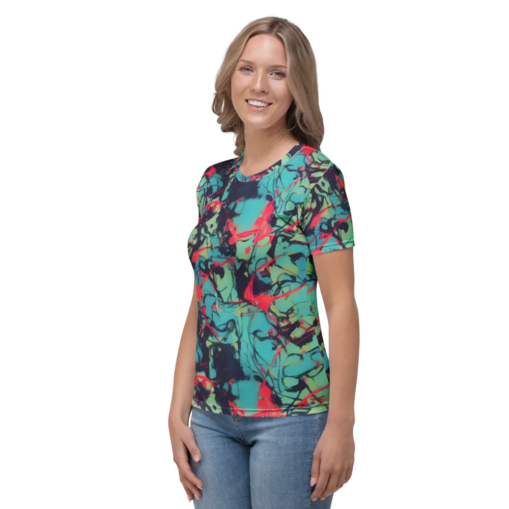 Ink Afterglow on Women's Crew Neck T-Shirt — Left