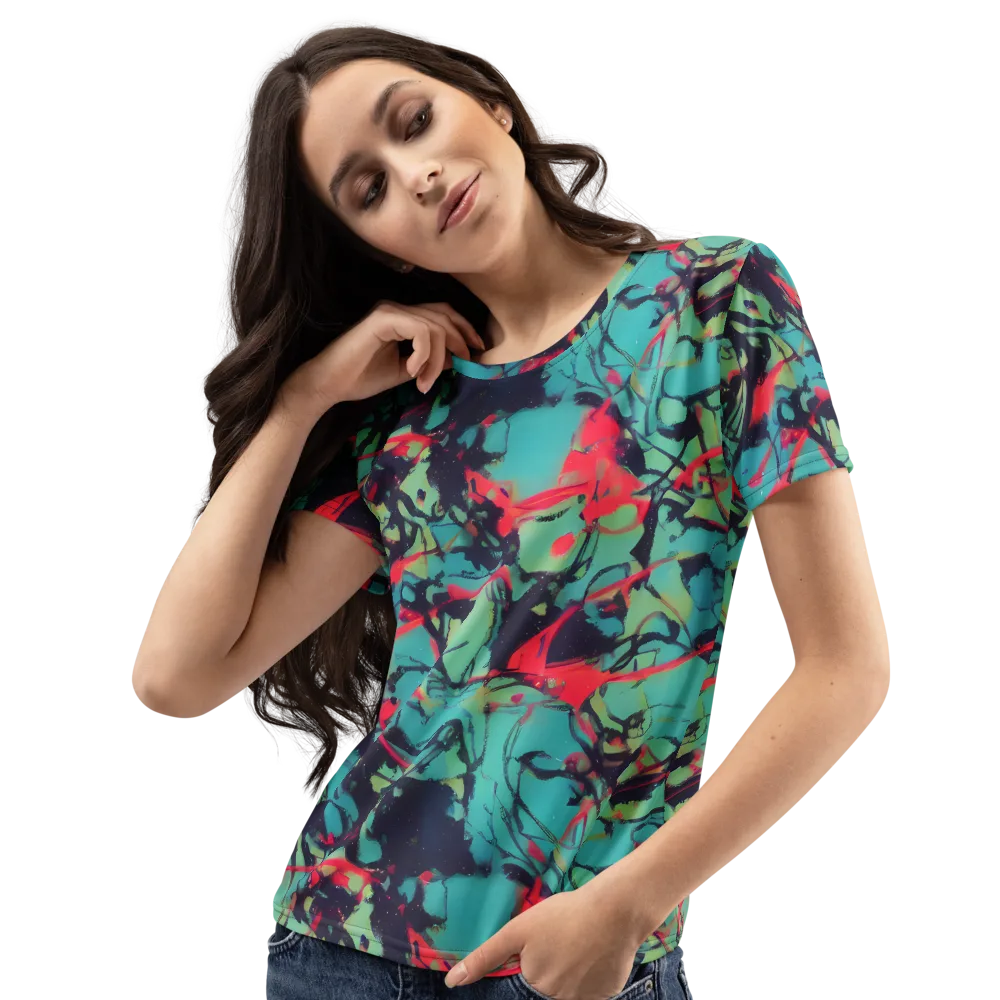 Ink Afterglow on Women's Crew Neck T-Shirt — Left Front