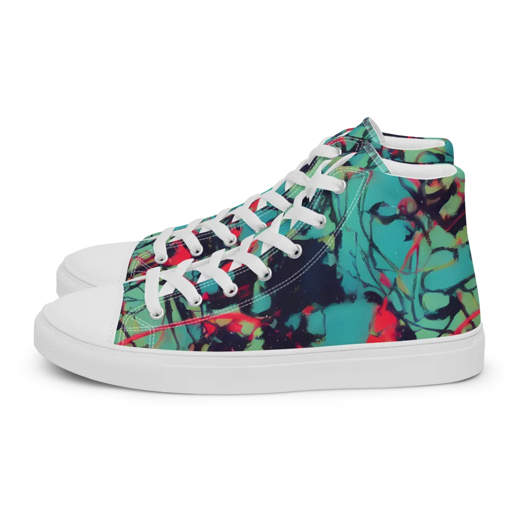 Ink Afterglow on Women's High Top Canvas Shoes — Left