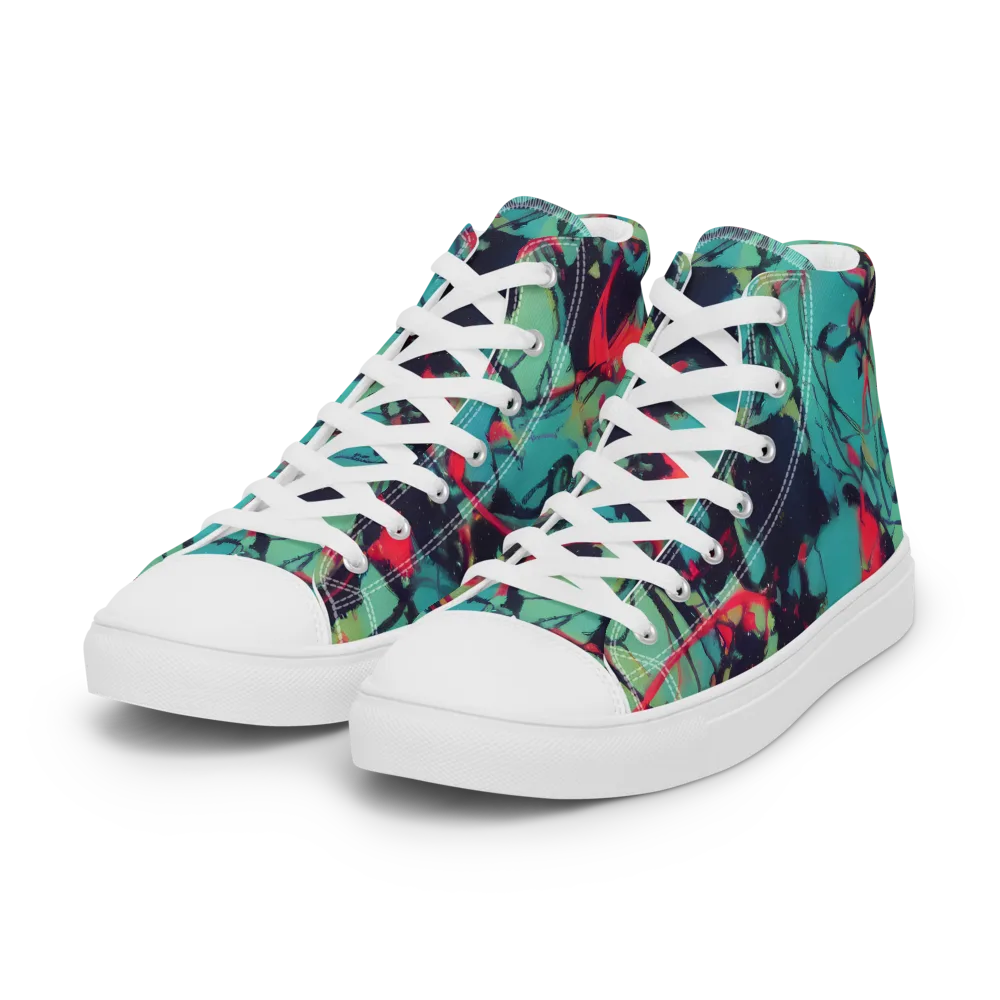 Ink Afterglow on Women's High Top Canvas Shoes — Left Front