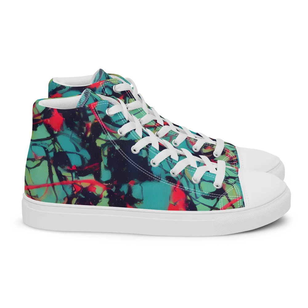 Ink Afterglow on Women's High Top Canvas Shoes — Right