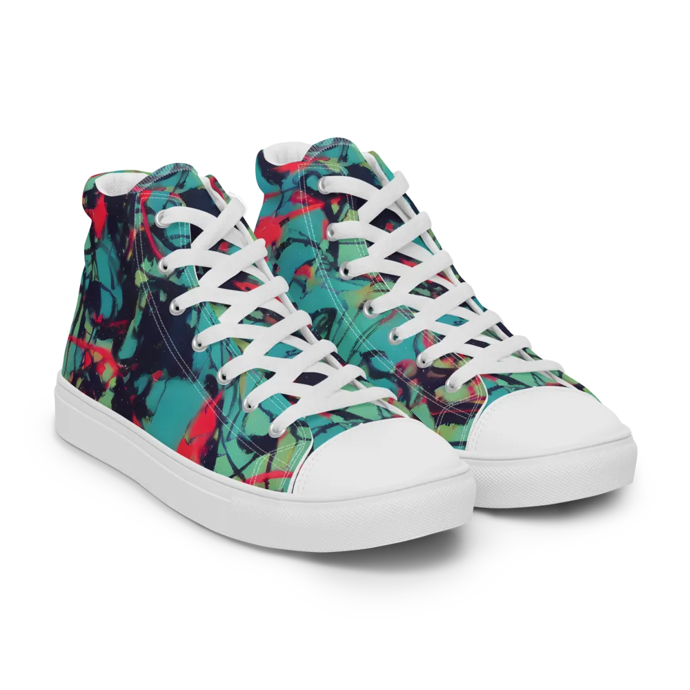 Ink Afterglow on Women's High Top Canvas Shoes — Right Front