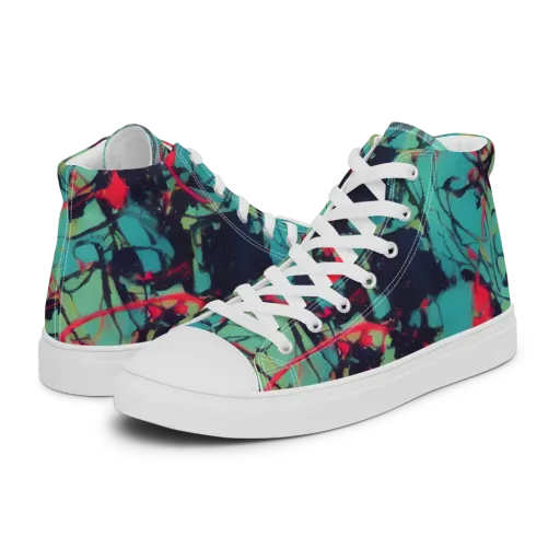 Ink Afterglow on a Women's High Top Canvas Shoes