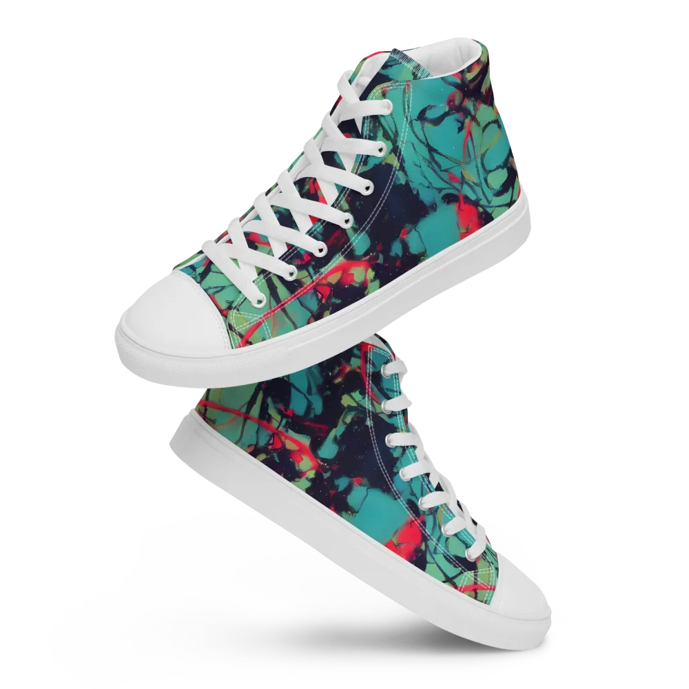 Ink Afterglow on Women's High Top Canvas Shoes — Front