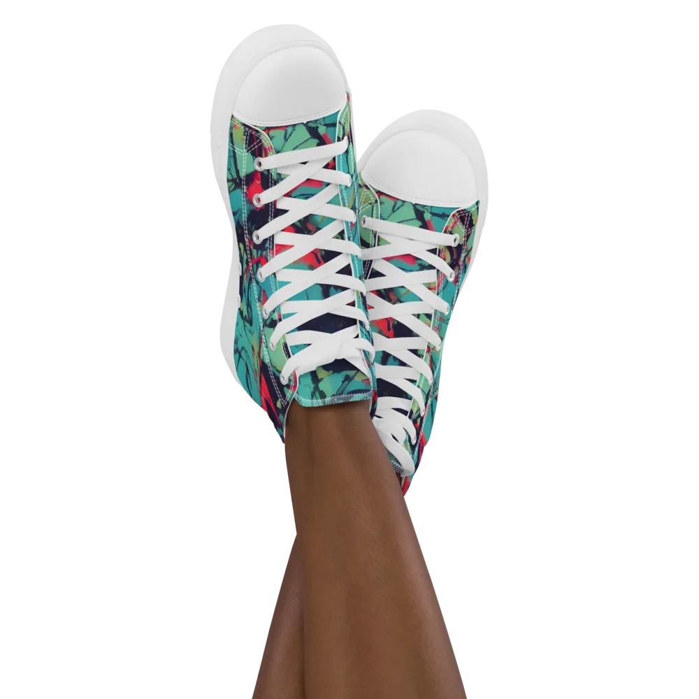 Ink Afterglow on Women's High Top Canvas Shoes — Front