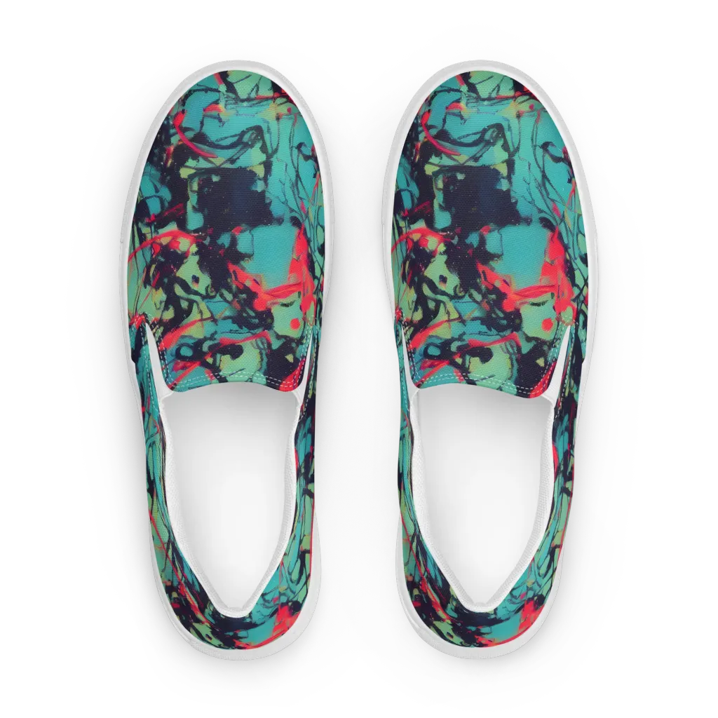 Ink Afterglow on Men's Slip-On Canvas Shoes — Front