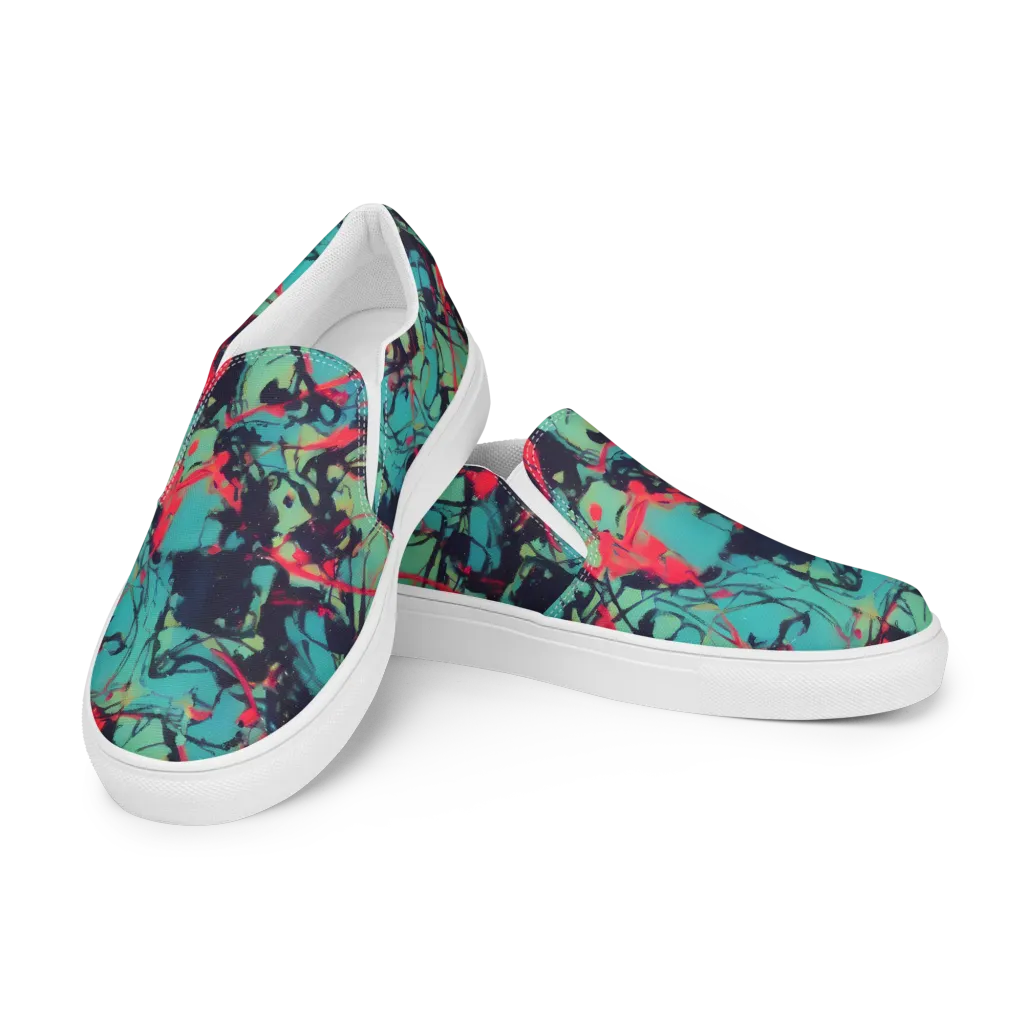 Ink Afterglow on Men's Slip-On Canvas Shoes — Left Front