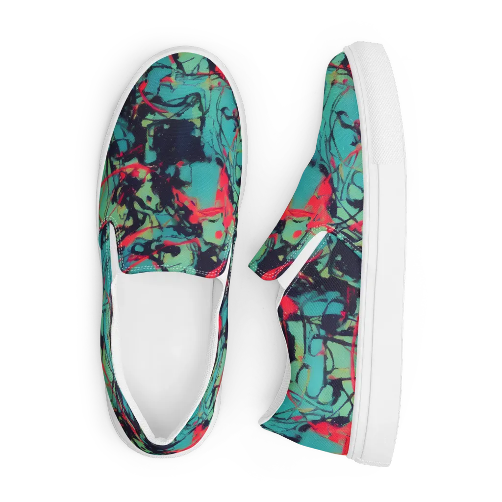 Ink Afterglow on Men's Slip-On Canvas Shoes — Front