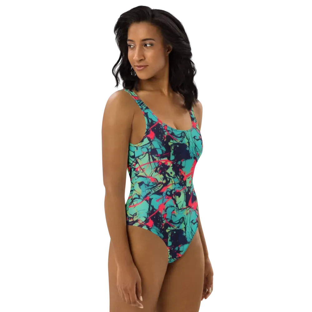 Ink Afterglow on One-Piece Swimsuit — Right