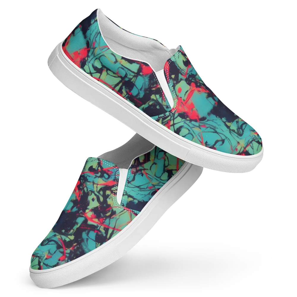 Ink Afterglow on Women's Slip-On Canvas Shoes — Front