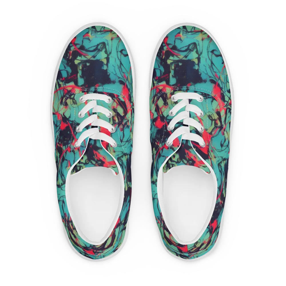 Ink Afterglow on Men's Lace-Up Canvas Shoes — Front