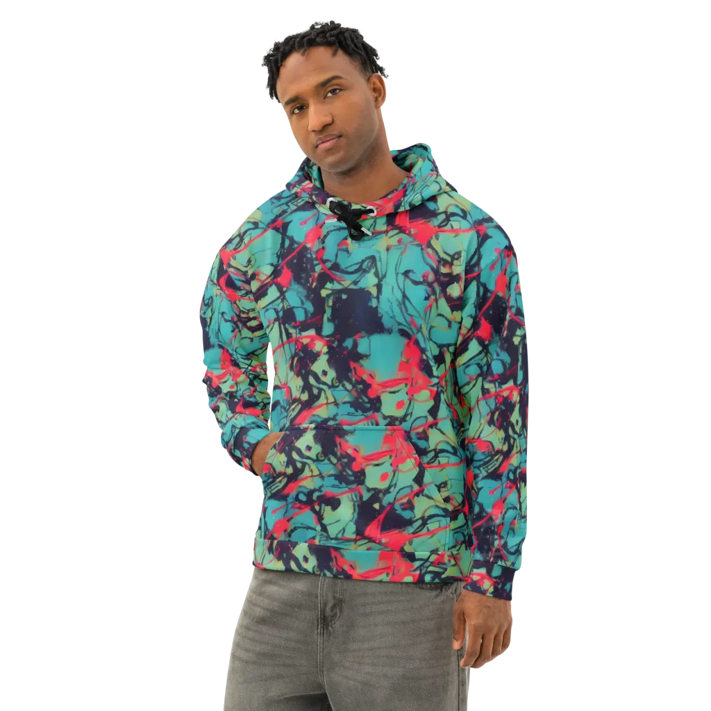 Ink Afterglow on Cotton Hoodie — Left Front
