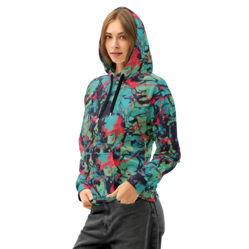 Ink Afterglow on a Cotton Hoodie