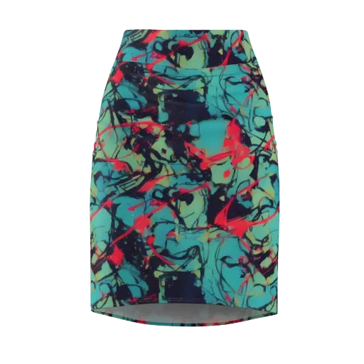 Ink Afterglow on a Pencil Skirt