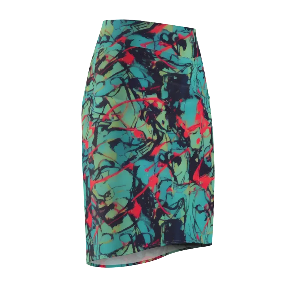 Ink Afterglow on Pencil Skirt — Front Side