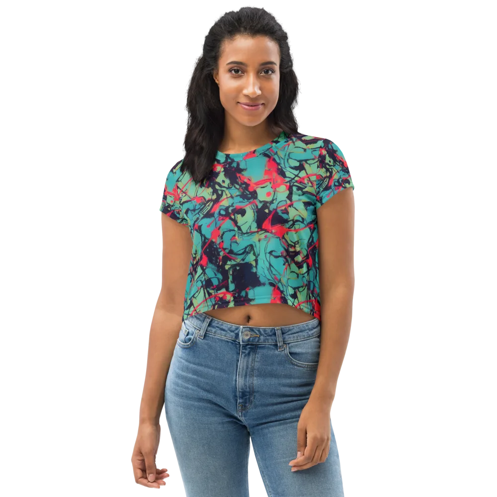 Ink Afterglow on Crop Tee — Front