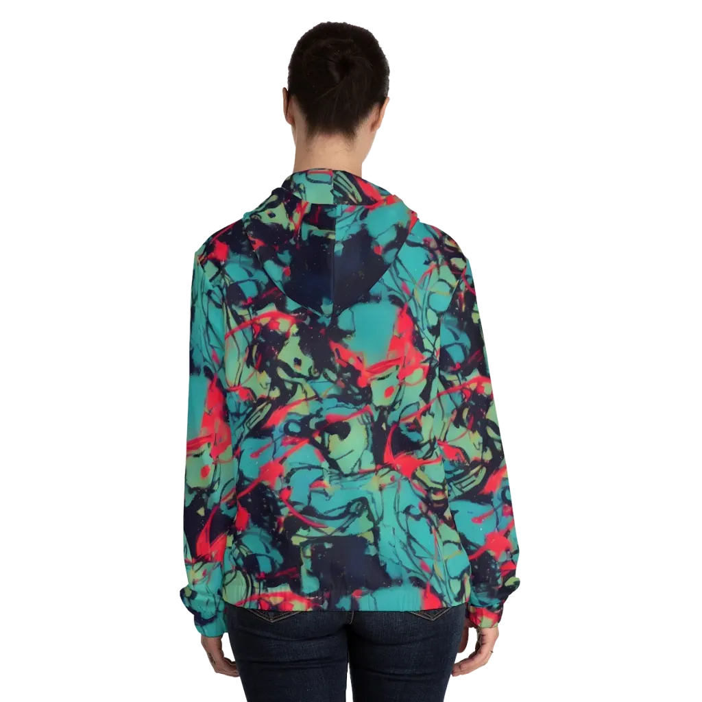 Ink Afterglow on Women's Full-Zip Hoodie — Back On Person