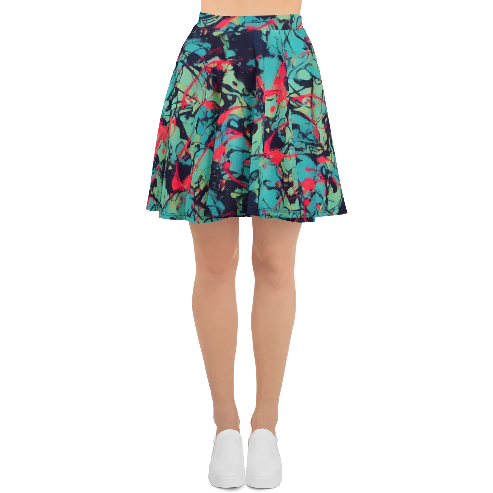 Ink Afterglow on Skater Skirt — Front