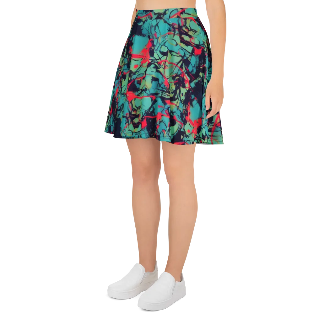 Ink Afterglow on Skater Skirt — Left