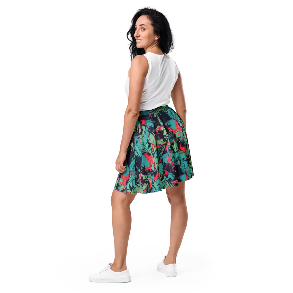 Ink Afterglow on Skater Skirt — Back
