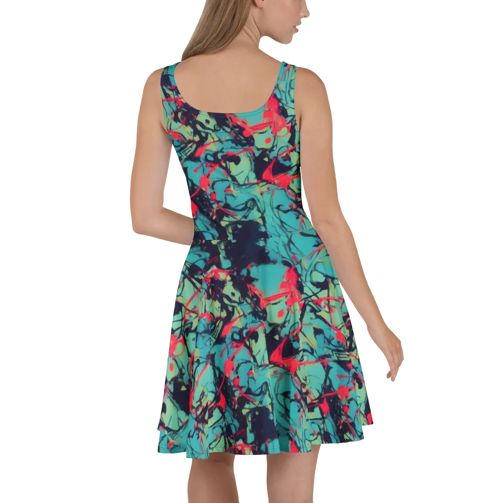 Ink Afterglow on Skater Dress — Back