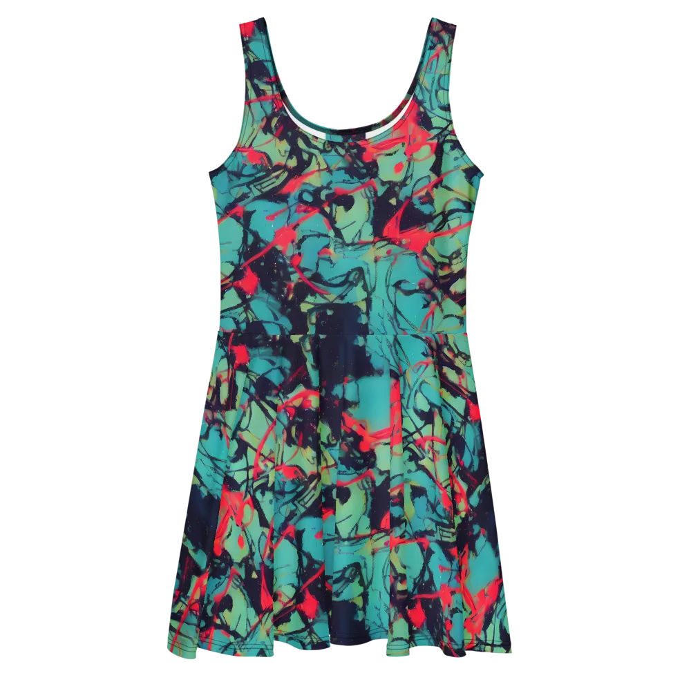 Ink Afterglow on Skater Dress — Front