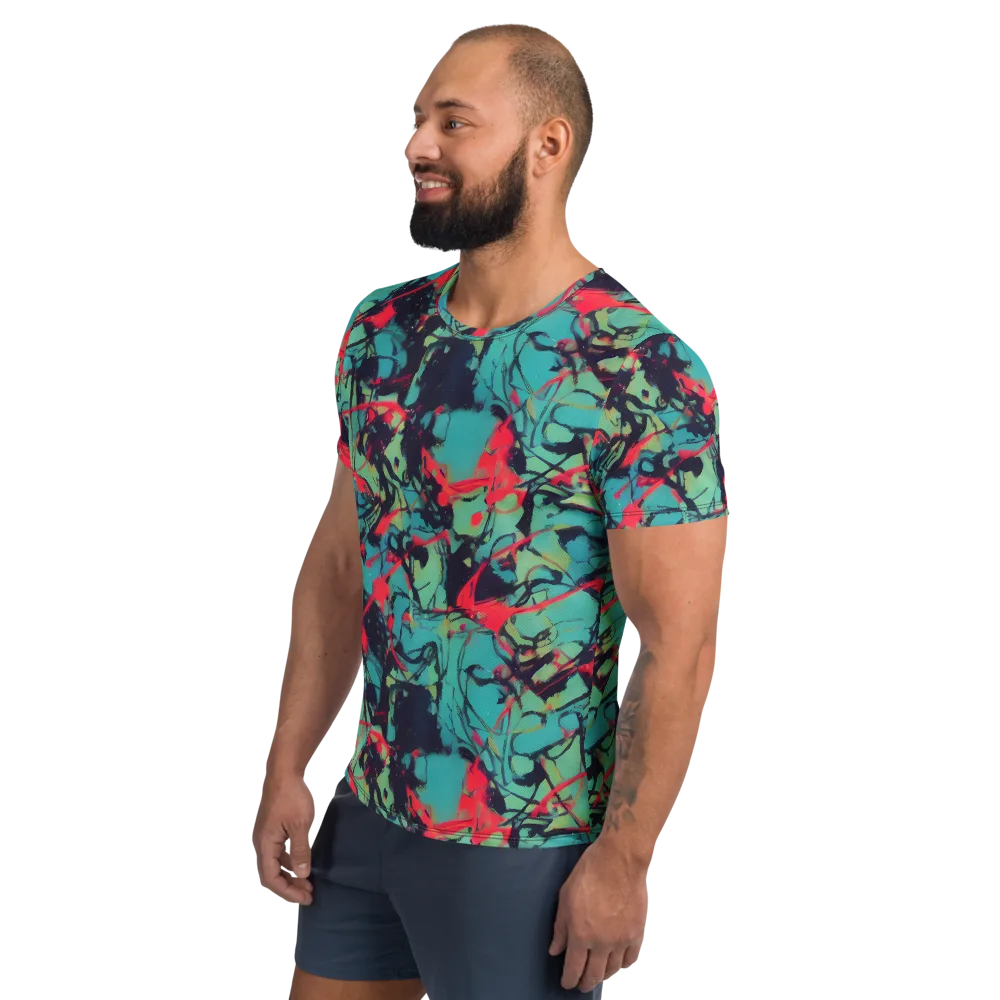 Ink Afterglow on Men's Athletic T-Shirt — Left