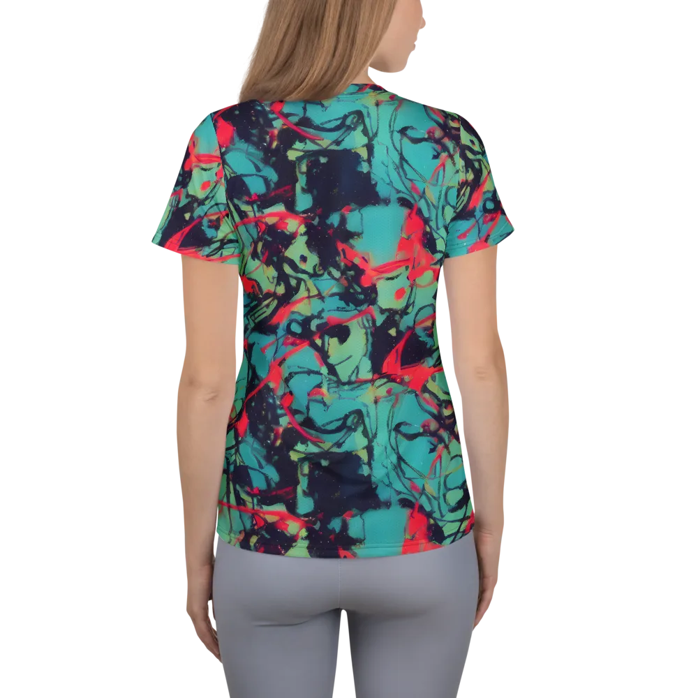 Ink Afterglow on Women's Athletic T-Shirt — Back