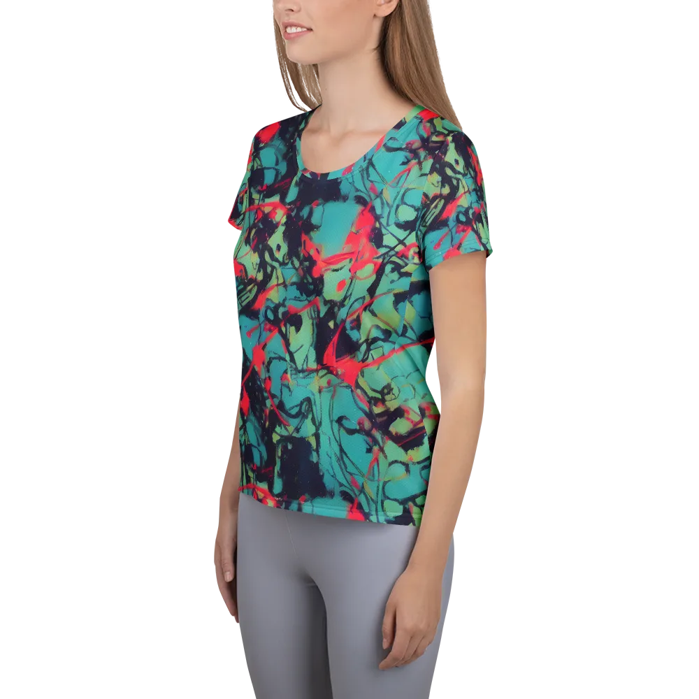 Ink Afterglow on Women's Athletic T-Shirt — Left