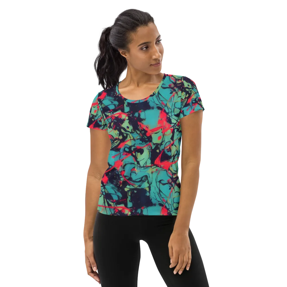 Ink Afterglow on Women's Athletic T-Shirt — Front