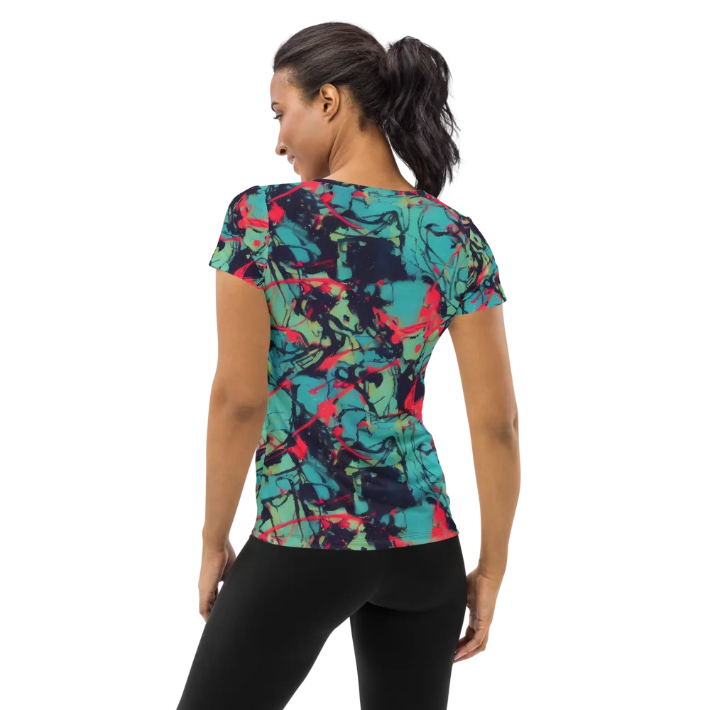 Ink Afterglow on Women's Athletic T-Shirt — Back