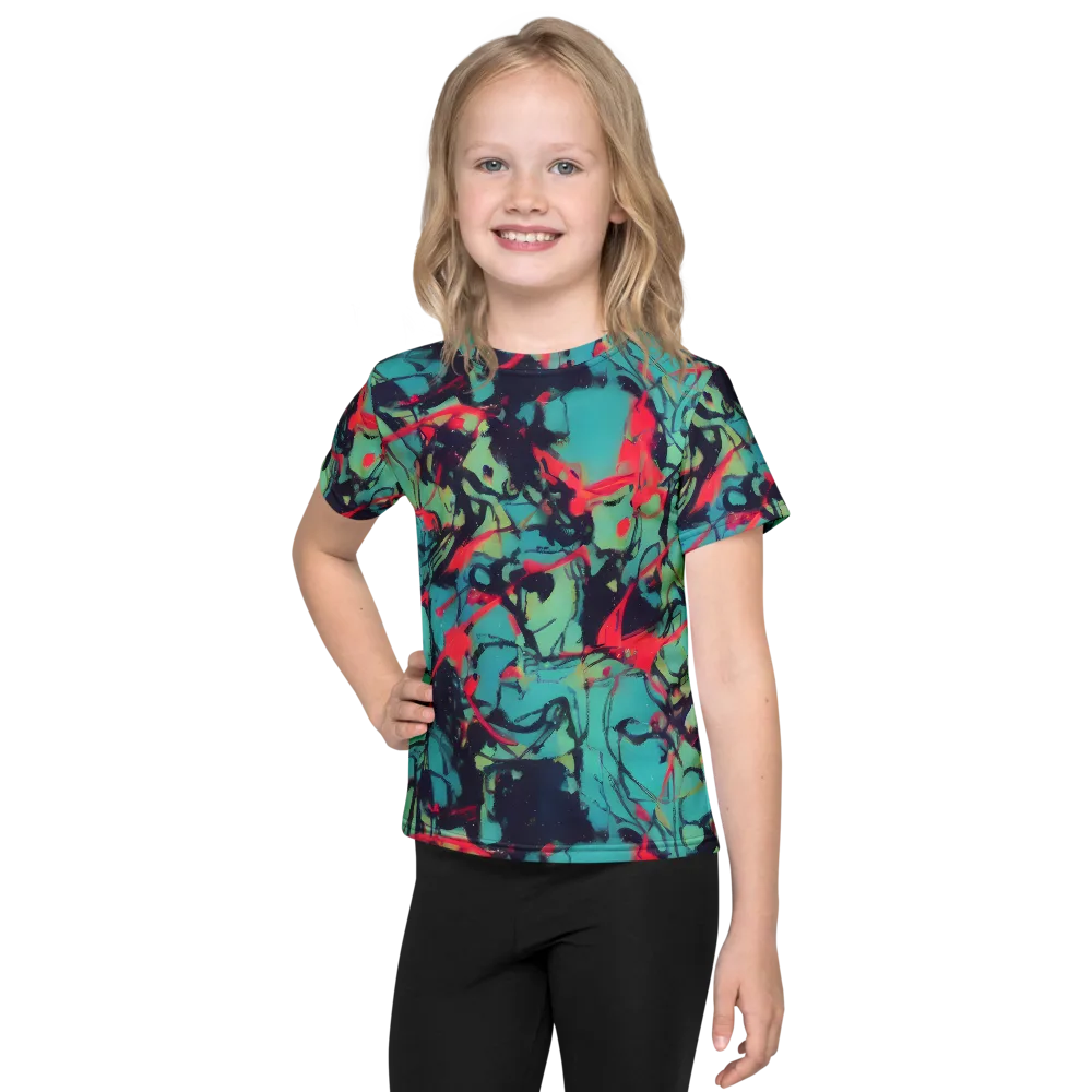 Ink Afterglow on Kids Crew Neck T-Shirt — Front