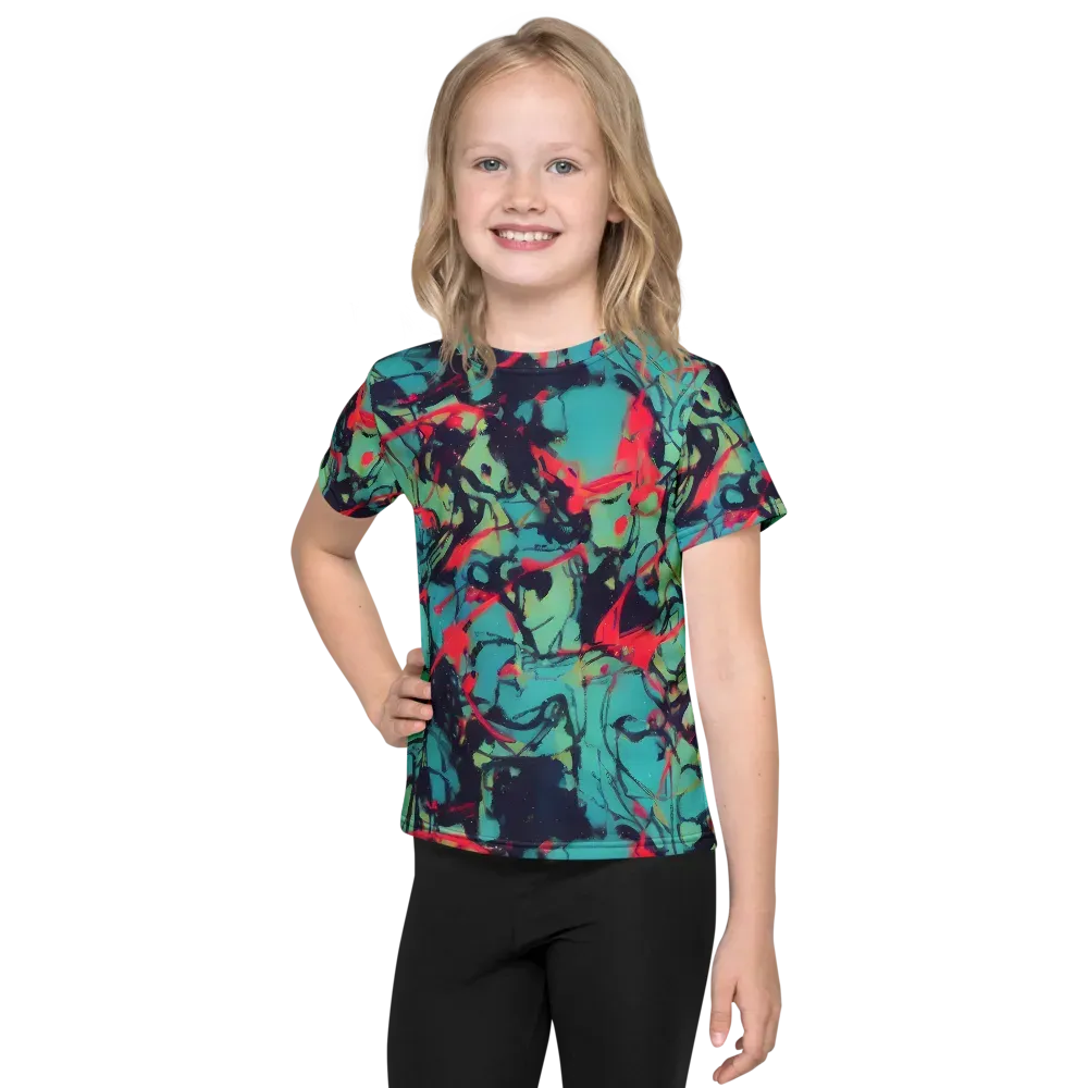 Ink Afterglow on Kids Crew Neck T-Shirt — Front
