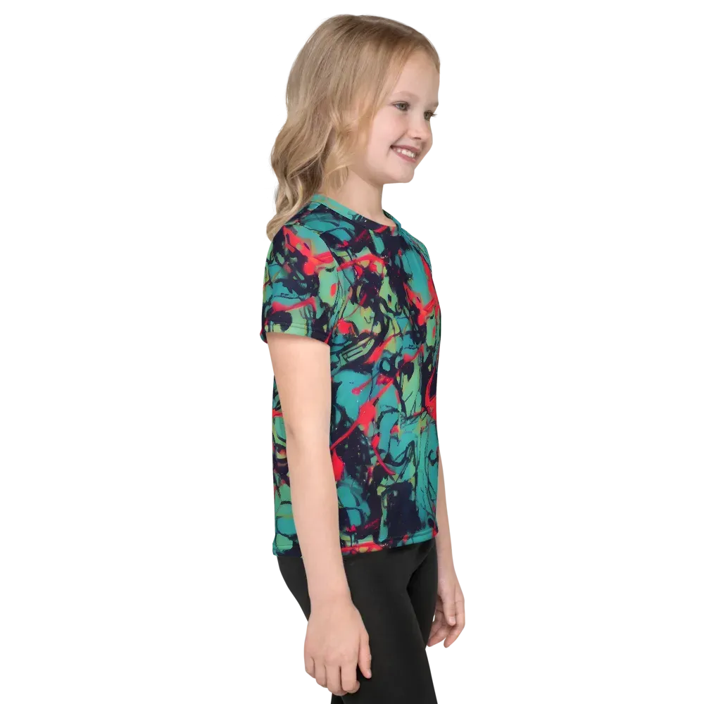 Ink Afterglow on Kids Crew Neck T-Shirt — Right