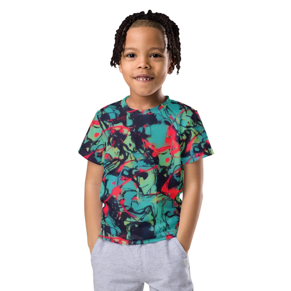 Ink Afterglow on Kids Crew Neck T-Shirt — Front