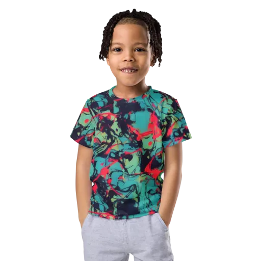 Ink Afterglow on a Kids Crew Neck T-Shirt